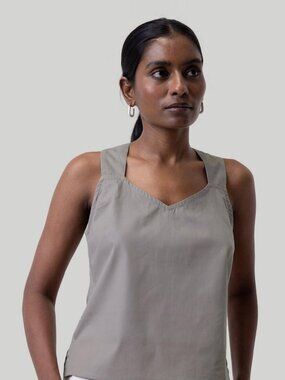 Crossback Tank Top - Poplin Ecru